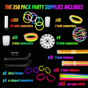 Naivees Glow Sticks 102 Pack for Parties and Events