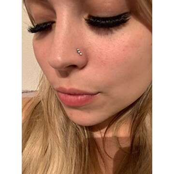 MODRSA Nose Rings Hoop Nose Rings for Women 20g Nose Rings Studs L Shape Nose Piercings Nose Ring Su...
