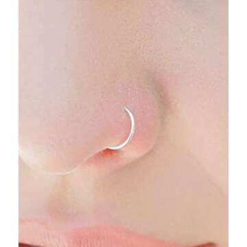 MODRSA Nose Rings Hoop Nose Rings for Women 20g Nose Rings Studs L Shape Nose Piercings Nose Ring Surgical Steel Corkscrew Nose Rings Hoops
