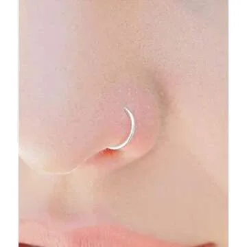 MODRSA Nose Rings Hoop Nose Rings for Women 20g Nose Rings Studs L Shape Nose Piercings Nose Ring Surgical Steel Corkscrew Nose Rings Hoops