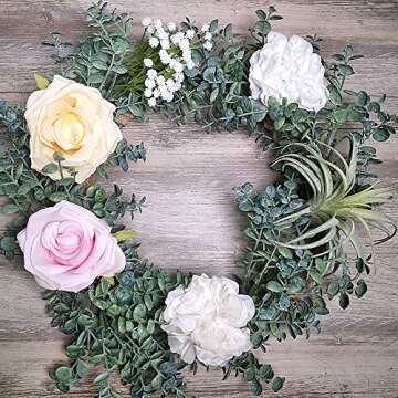 Supla 4 Pcs Eucalyptus Leaves Artificial Greenery Eucalyptus Branches Floral Stems Fake Eucalyptus Plant Spray Floral Greens Tall Greenery for Vases Farmhouse Wedding Jungle Party Outdoor Decor