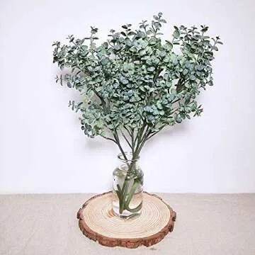 Supla 4 Pcs Eucalyptus Leaves Artificial Greenery Eucalyptus Branches Floral Stems Fake Eucalyptus Plant Spray Floral Greens Tall Greenery for Vases Farmhouse Wedding Jungle Party Outdoor Decor