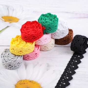 30 Yards Cotton Lace Ribbon for Crafts and Sewing