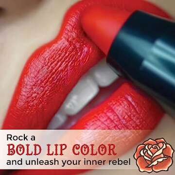 REINA REBELDE Brava Bold Lip Color Stick High Pigmentation Red Lipstick/Moisturizing Full-Coverage w...