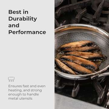 Black Cube Quick Release 8-Inch Stainless Steel Nonstick Frying Pan - Induction Cookware - Stainless Steel Pan