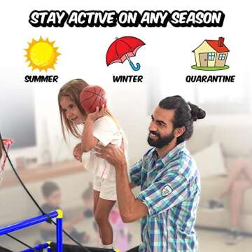 BESTKID BALL Arcade Basketball Hoop Game - Indoor Basketball Hoop for Kids - Exciting Arcade Games for Kids - Ideal Basement Toys for Active Indoor Sports Play - Endless Entertainment - Blue Single