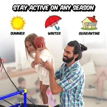 BESTKID BALL Arcade Basketball Hoop Game - Indoor Basketball Hoop for Kids - Exciting Arcade Games for Kids - Ideal Basement Toys for Active Indoor Sports Play - Endless Entertainment - Blue Single