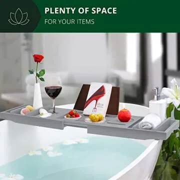 ROYAL CRAFT WOOD Premium Foldable Bathtub Tray - Expandable Bath Tray for Tub - Luxury Bathtub & Bathroom Accessories