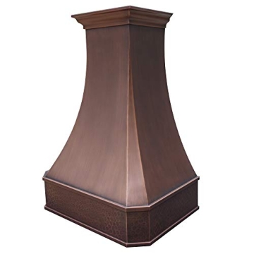 SINDA Hammered Copper Range Hood, SUS304 Vent with Professional Liner and Internal Motor, H3SLW3048,...