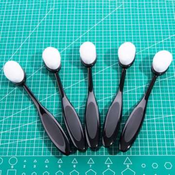 UNIMEIX 5 Pcs Craft Ink Blending Brushes Set Tool Card Making Supplies Blender Brush for Card Making（Size 4, 0.82" Brush Head）