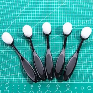 UNIMEIX 5 Pcs Craft Ink Blending Brushes Set Tool Card Making Supplies Blender Brush for Card Making（Size 4, 0.82" Brush Head）