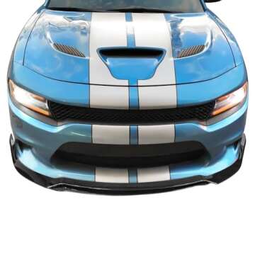 IKON MOTORSPORTS, Front Bumper Lip Compatible with 2015-2023 Dodge Charger SRT, V3 Style Front Bumpe...
