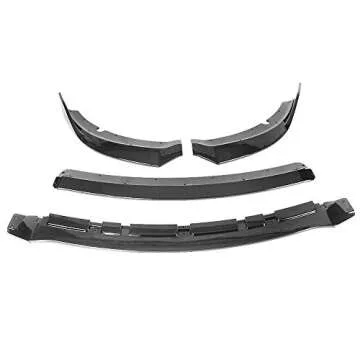 IKON MOTORSPORTS, Front Bumper Lip Compatible with 2015-2023 Dodge Charger SRT, V3 Style Front Bumper Lip Spoiler Air Chin Body Kit Spiltter Gloss Black ABS 4PC Set, 2016 2017 2018 2019