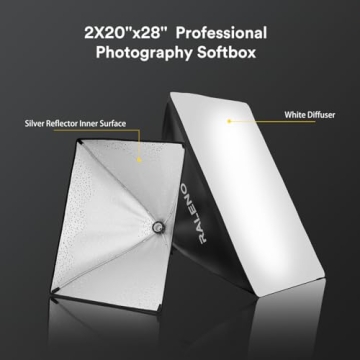 RALENO Softbox Lighting Kit with LED Bulbs for Photographers