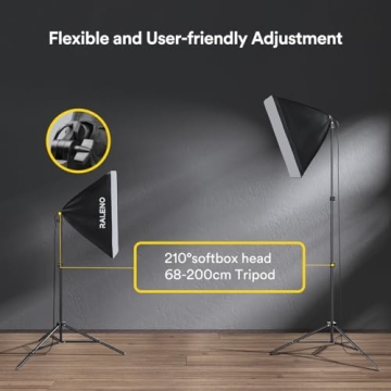 RALENO Softbox Lighting Kit with LED Bulbs for Photographers