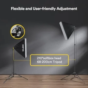 RALENO Softbox Lighting Kit with LED Bulbs for Photographers
