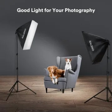 RALENO Softbox Lighting Kit with LED Bulbs for Photographers