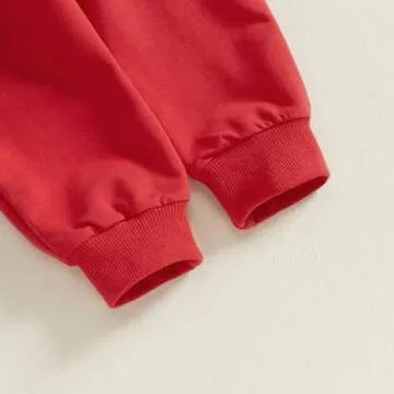 BeQeuewll Baby Boy Valentines Day Outfit Love Clothes Long Sleeve Truck Letter Sweatshirt Jogger Pants Outfits Winter Spring (Truck Dig Apricot, 18-24 Months)