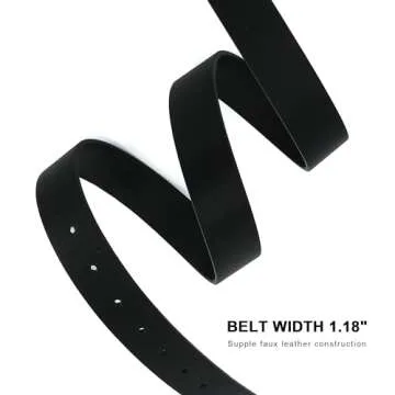 Earnda Stylish Black Leather Belt for Women Casual Fashion