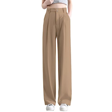 Stylish Betusline Women's Wide Leg Dress Pants - High Waisted Office Trousers