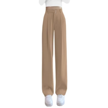 Betusline Women's Wide Leg High Waisted Office Pants