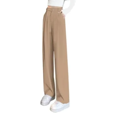 Betusline Women's Wide Leg High Waisted Office Pants