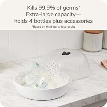 NUK Micro Express Microwave Baby Bottle and Accessory Sterilizer, a Fast & Effective Sterilization, ...