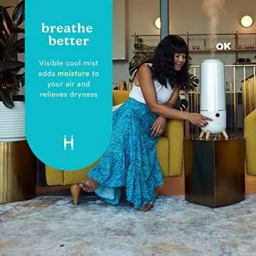 Homedics Ultrasonic Humidifier - Large Deluxe Air Humidifiers for Bedroom, Plants, Office - Top-Fill...