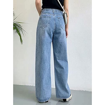 HDLTE Baggy Wide Leg Jeans High Waist for All Genders