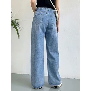 HDLTE Baggy Wide Leg Jeans High Waist for All Genders
