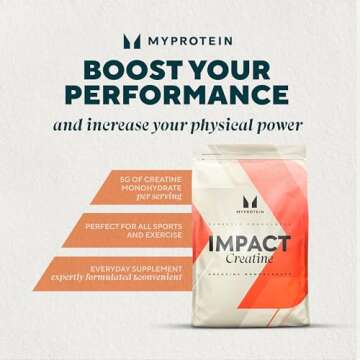 Myprotein Creatine Monohydrate Powder, 0.5 Lb (50 Servings) Pure Unflavored Creatine Powder, Post/Pre Workout Supplement for All Sports & Exercises