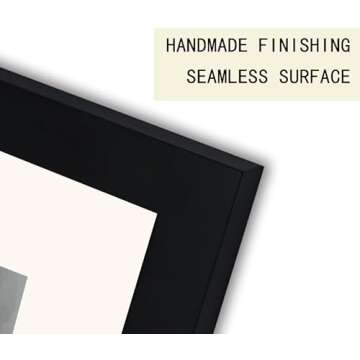 Art Emotion 20x24 Black Solid Wood Handmade Finishing seamless surface Picture Frame | Real Tempered...