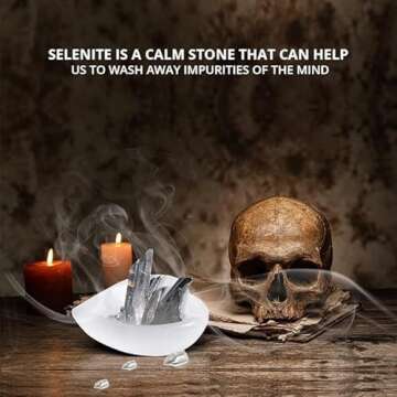 Himalayan Glow Natural Selenite Bowl Heart Shape Selenite Crystal - 10 cm for Reiki Healing Meditation & Decoration, Idle for Gift, Home, Office, White