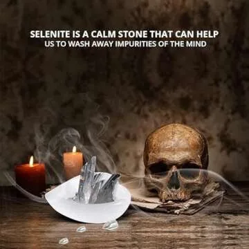 Himalayan Glow Natural Selenite Bowl Heart Shape Selenite Crystal - 10 cm for Reiki Healing Meditation & Decoration, Idle for Gift, Home, Office, White