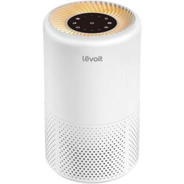 LEVOIT Air Purifiers for Home Allergies and Pets Hair, Filter for Allergies, Quiet Filtration System in Bedroom, Removes Wildfire Smoke Odor Dust Mold, Night Light & Timer, Vista 200 , White