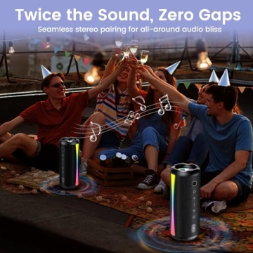 Innovative dotn Portable Bluetooth 5.4 Speaker with RGB Lights & 20H Playtime