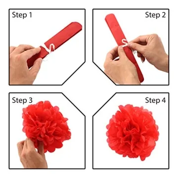 JOYIN 34 Pcs July 4th Party Supplies of 6 Paper Fan, 6 Pompoms Flowers, 2 American Flag Ball, 18 Swirl Streamer, 2 USA Flag Pennant Bunting for Independence Day, Memorial Day, Patriotic Party Favors