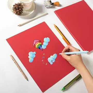 20 Sheets Thick Red Cardstock for DIY Crafts & Cards