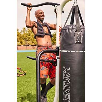 Century Oversized 100 Pound Heavy Bag with Fitness Training Station Bag Stand for Boxing, Martial Arts, and Cardio Fitness