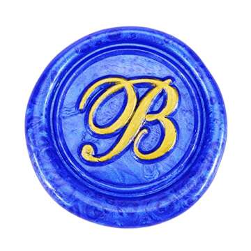 Letter B Wax Seal Stamp, Yoption Vintage Retro Brass Head Wooden Handle Alphabet Letter Initial Wax Classic Sealing Wax Seal Stamp (B)
