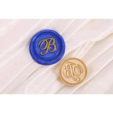 Letter B Wax Seal Stamp, Yoption Vintage Retro Brass Head Wooden Handle Alphabet Letter Initial Wax Classic Sealing Wax Seal Stamp (B)