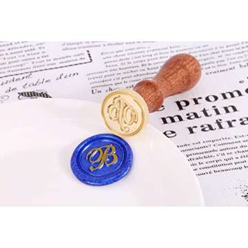 Letter B Wax Seal Stamp, Yoption Vintage Retro Brass Head Wooden Handle Alphabet Letter Initial Wax Classic Sealing Wax Seal Stamp (B)