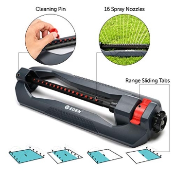 Eden Water Sprinkler | Covers 3600 sq. ft. | Durable & Adjustable
