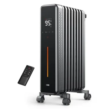 Dreo Radiator Heater, 1500W Portable Space Oil Filled with Remote Control, 4 Modes, Overheat & Tip-O...