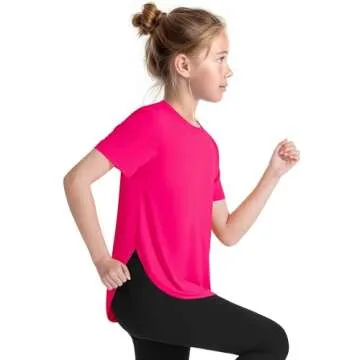 JOCMIC Girls Quick Dry Athletic Shirt UPF 50+ for Kids