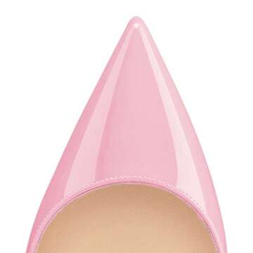 FSJ Women Formal Pointed Toe Pumps High Heel Stilettos Sexy Slip On Dress Shoes Size 9.5 Pink