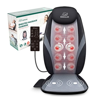 Snailax Back Massager with Heat - Deep Tissue Kneading for Pain Relief