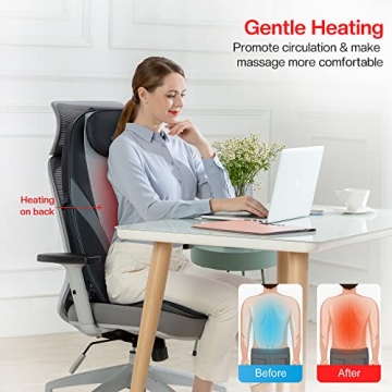 Snailax Back Massager with Heat Deep Tissue Kneading Relief