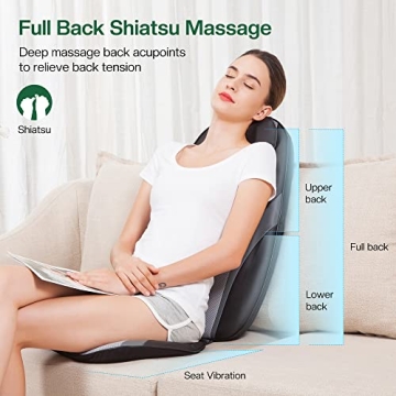 Snailax Back Massager with Heat Deep Tissue Kneading Relief
