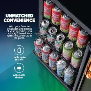 NewAir Mini Fridge with RGB LED Lights - Perfect for Parties